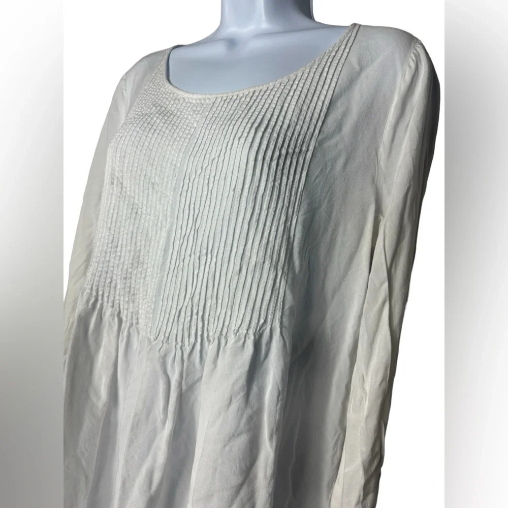 Sundance Catalog White Sheer Long Sleeve Boho Tunic Shirt Blouse Size Small - Picture 2 of 7